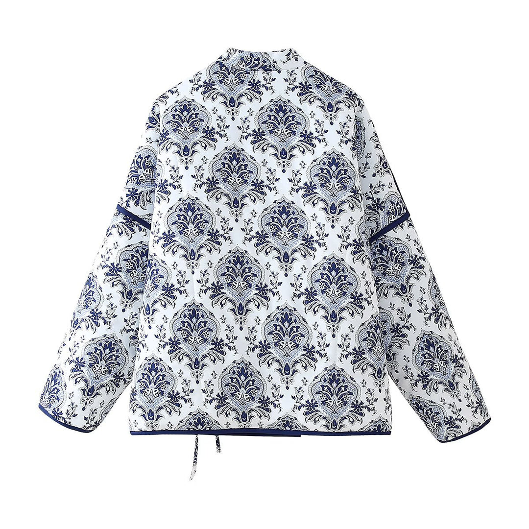 Damen Steppjacke mit floralem Design und modernem Schnitt Heidi-Mode
