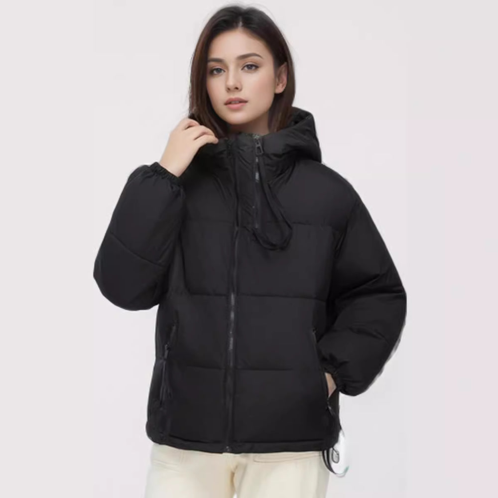 Damen wasserabweisende Winterjacke mit verstellbarer Kapuze und praktischen Taschen Heidi-Mode