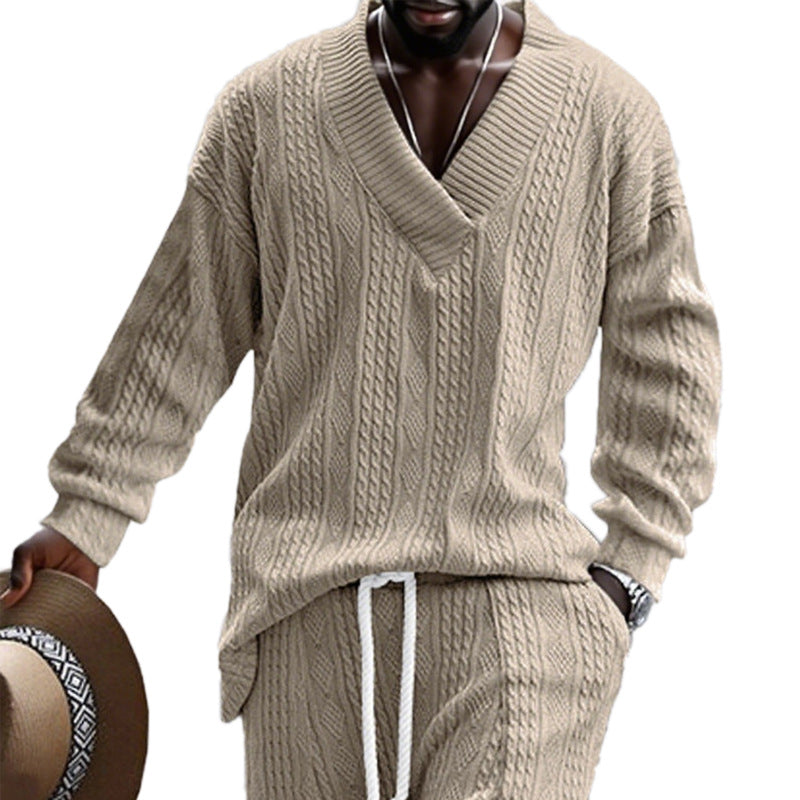 Herren Strickpullover mit modernem V-Ausschnitt und lässigem Design Heidi-Mode