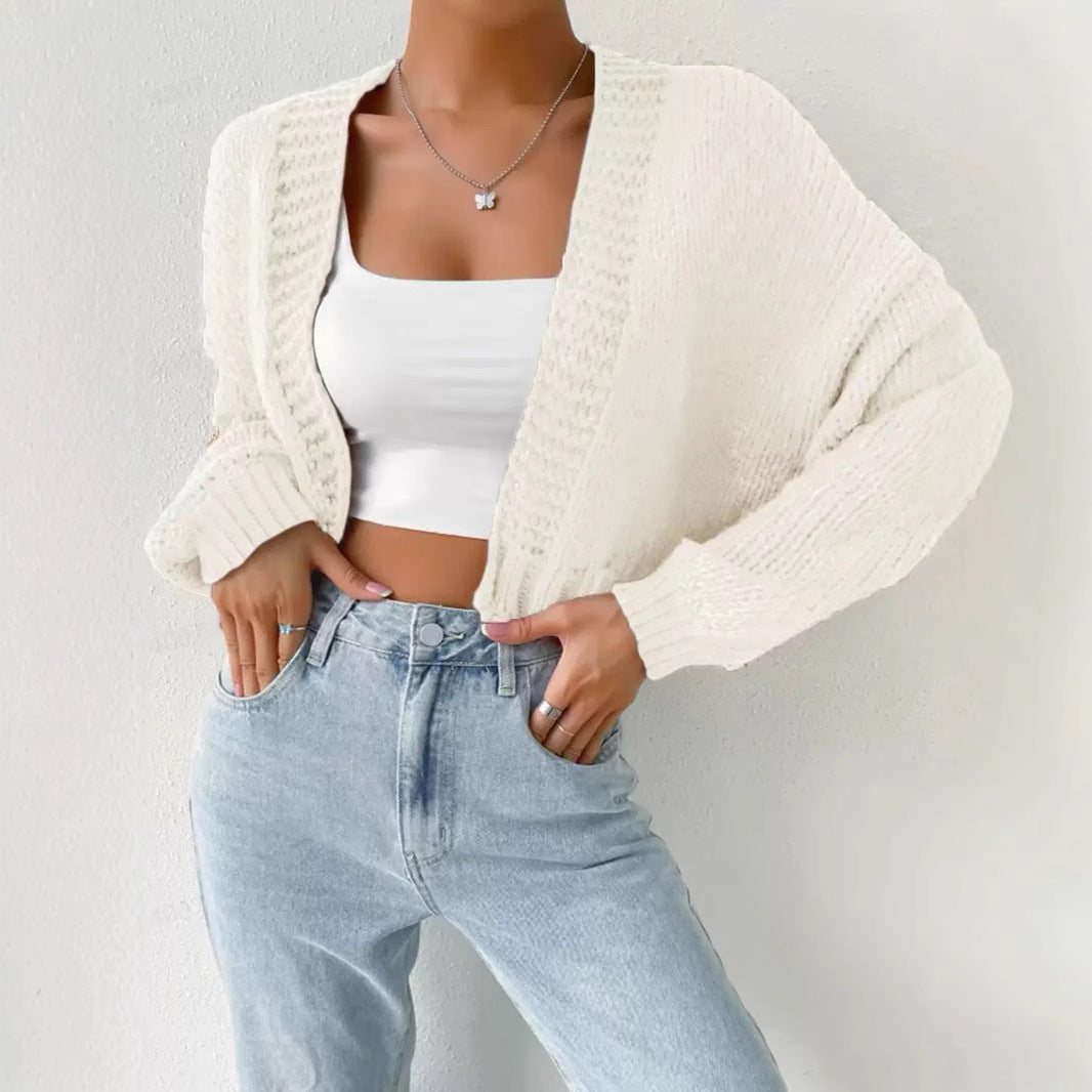 Damen Strukturierter Strick-Cardigan mit lässigem Schnitt Heidi-Mode