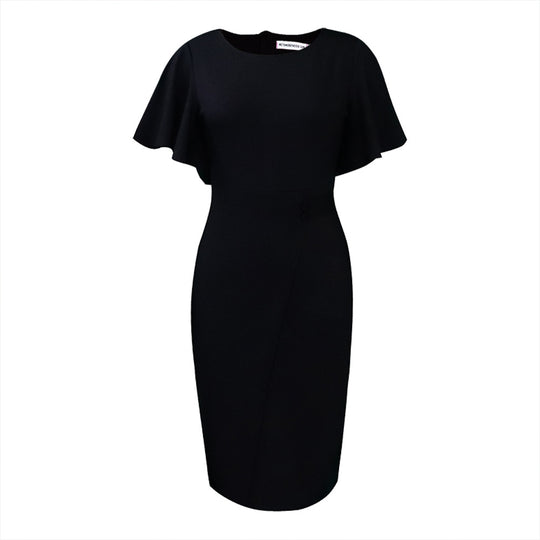Damen Wickelkleid mit eleganten Rüschendetails und strukturiertem Schnitt Heidi-Mode