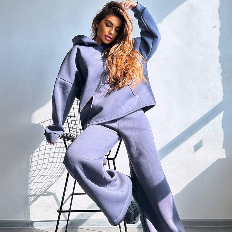 Damen Cooles Oversized Hoodie und weite Freizeithose Heidi-Mode