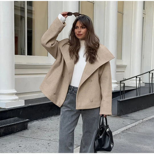 Damen Oversize Wollmantel Heidi-Mode