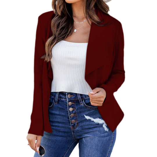 Damen lässige Blazerjacke mit offenem Schnitt und eleganten Details Heidi-Mode