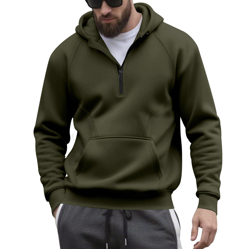 Herren Kapuzensweater mit Reißverschluss und praktischer Kängurutasche Heidi-Mode