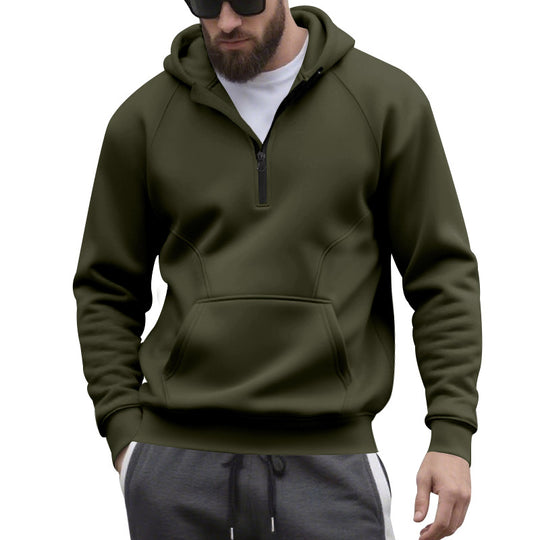 Herren Kapuzensweater mit Reißverschluss und praktischer Kängurutasche Heidi-Mode