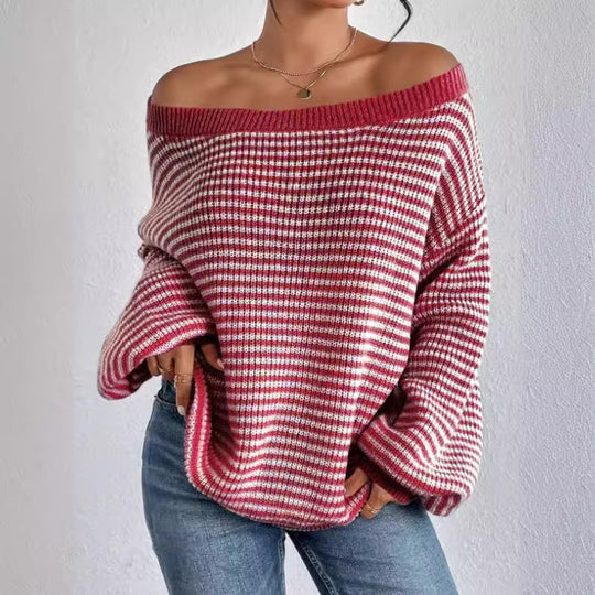 Damen lässiger Strickpullover Heidi-Mode