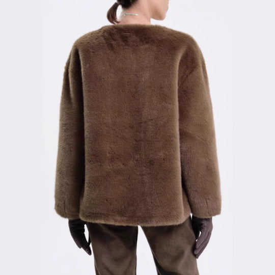 Damen kuschelige Steppjacke mit taillierbarem Design und elegantem Gürtel Heidi-Mode