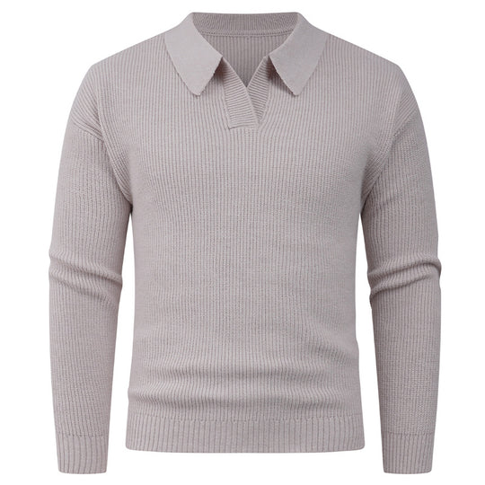 Herren lässiger Pullover mit modernem Kragen Heidi-Mode