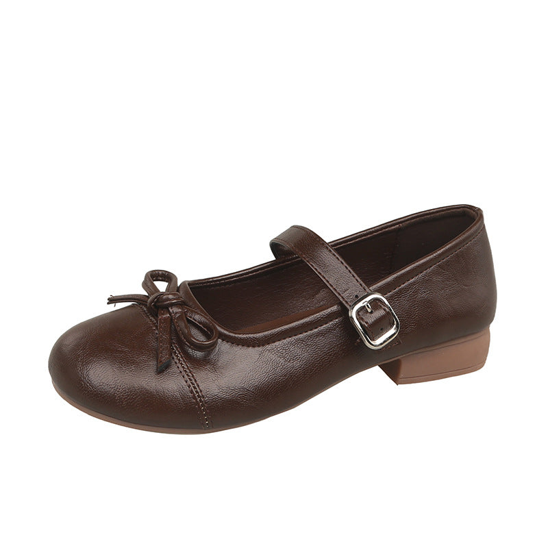 Damen elegante Mary Jane Schuhe mit dekorativem Schleifen-Detail und verstellbarem Riemen Heidi-Mode