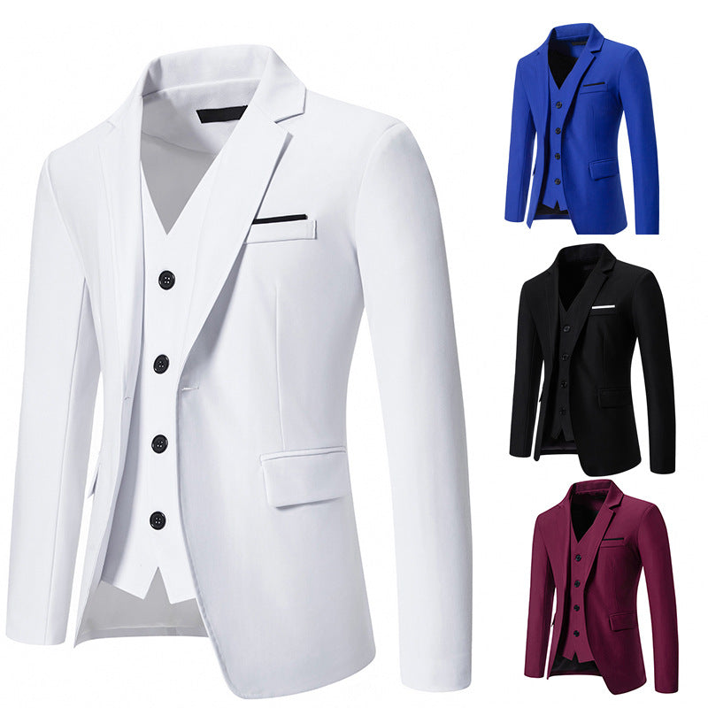 Herren elegant ausgestattetes Anzugset mit Blazer, Weste und Hose Heidi-Mode