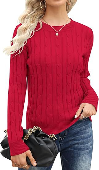 Damen klassischer Strickpullover mit Zopfdesign Heidi-Mode