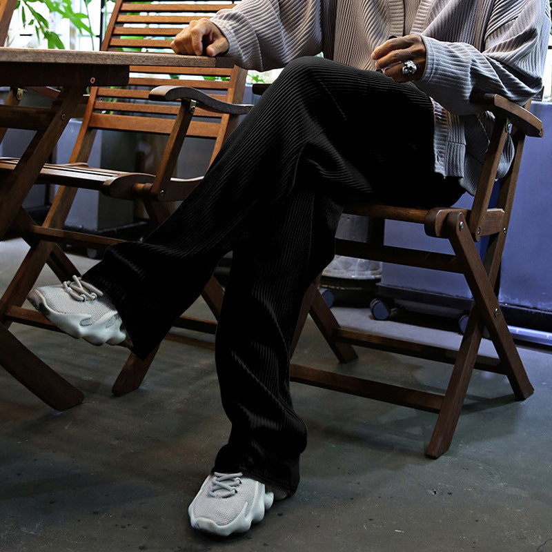 Herren Sportliche Ripp-Trainingshose mit verstellbarem Bund und Seitentaschen Heidi-Mode