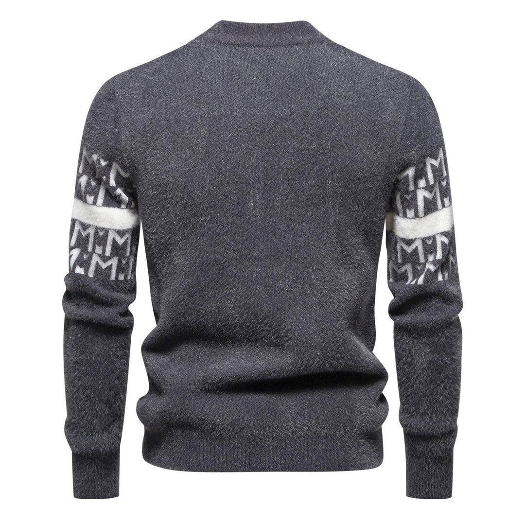 Herren Strukturierter Hochkragen-Pullover Heidi-Mode
