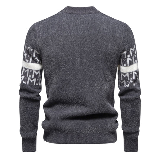 Herren Strukturierter Hochkragen-Pullover Heidi-Mode