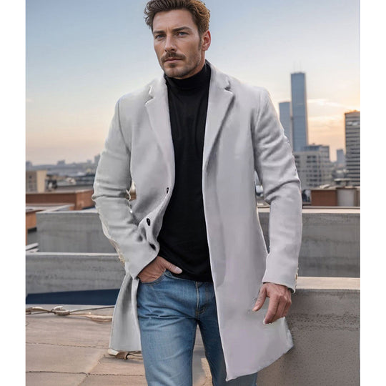 Herren eleganter Langschaftmantel im minimalistischen Design Heidi-Mode