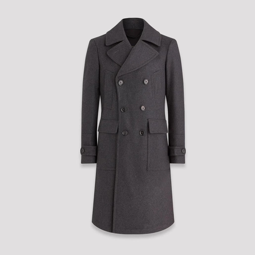 Herren eleganter Doppelt-Mantel mit praktischen Taschen und hochwertigem Futter Heidi-Mode