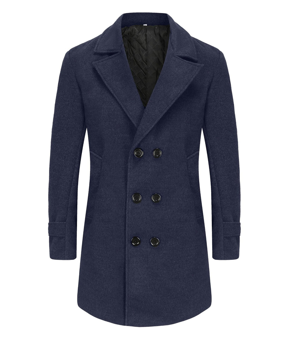 Herren eleganter Doppelreiher-Mantel mit schmalem Schnitt und gefüttertem Innenfutter Heidi-Mode