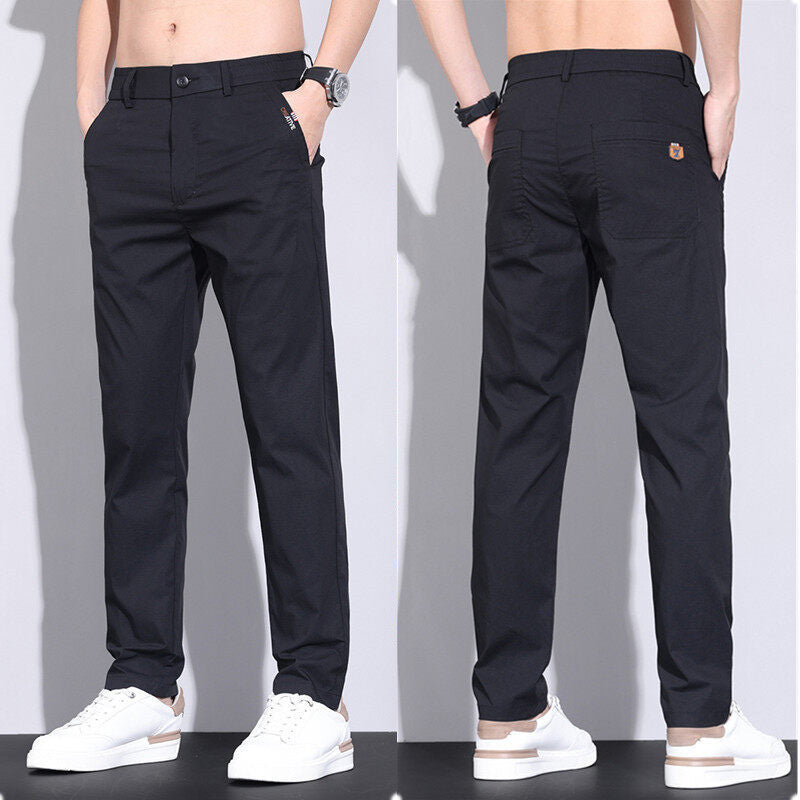 Herren modische Chino-Hose mit elastischem Bund und praktischen Seitentaschen Heidi-Mode