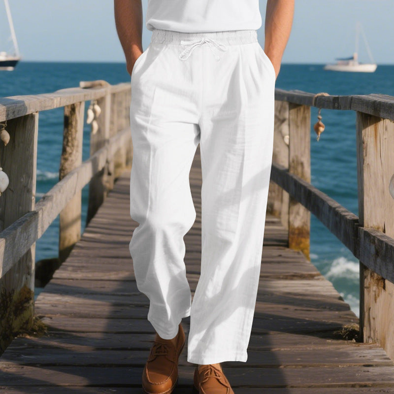 Herren Bequeme Strandhose mit verstellbarem Kordelzug Heidi-Mode
