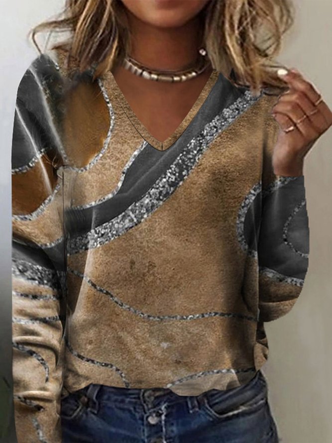 Damen Langarm-Pullover mit grafischem Muster Heidi-Mode