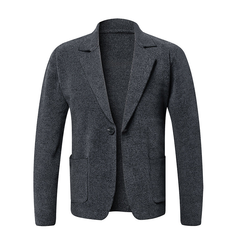 Herren eleganter Strickblazer mit praktischen Taschen Heidi-Mode