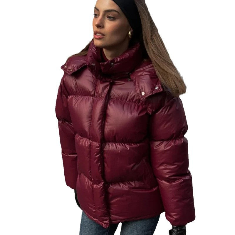 Damen Kuschelige Daunenjacke mit Kapuze und elegantem Schnitt Heidi-Mode