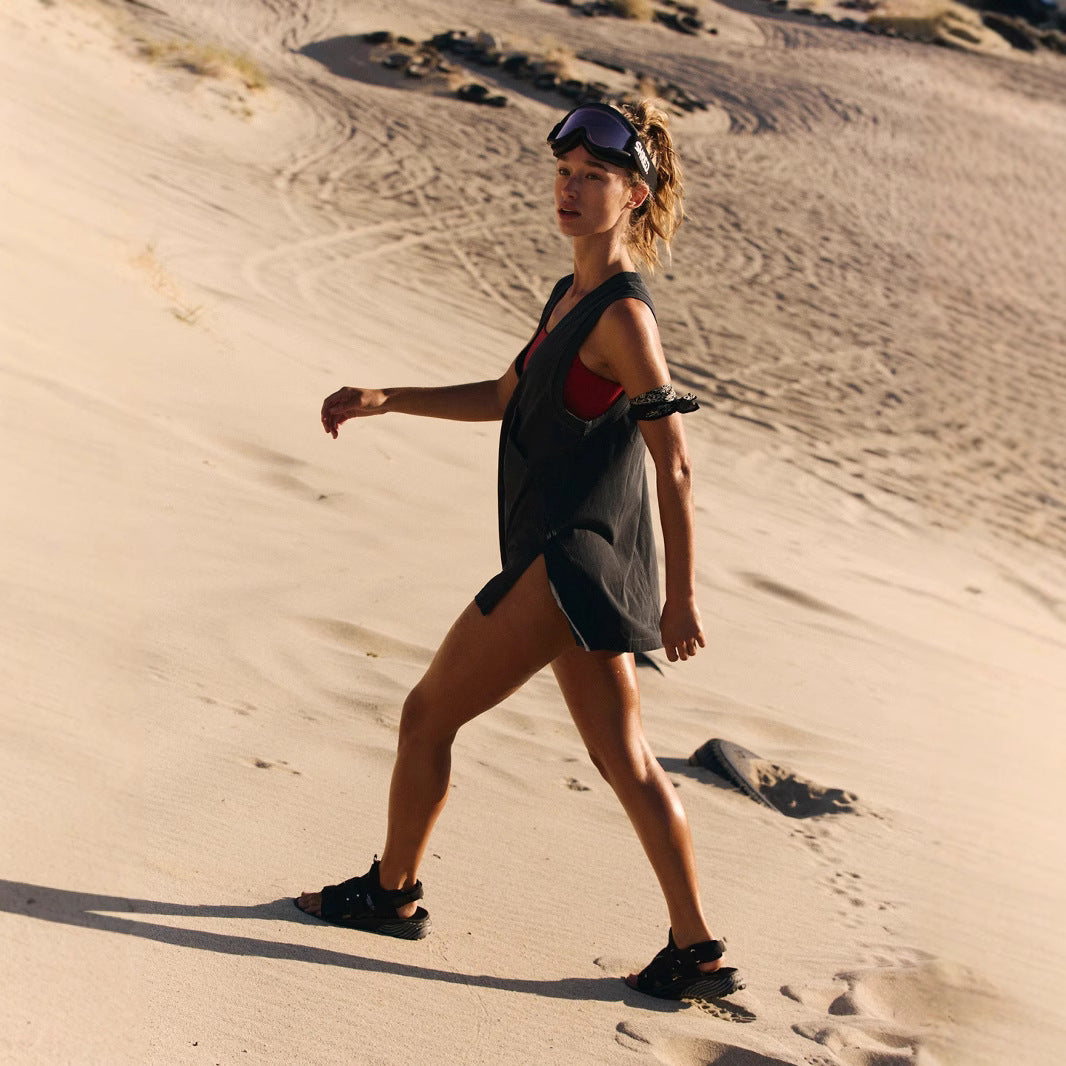 Damen legeres Strandtop mit asymmetrischem Schnitt Heidi-Mode
