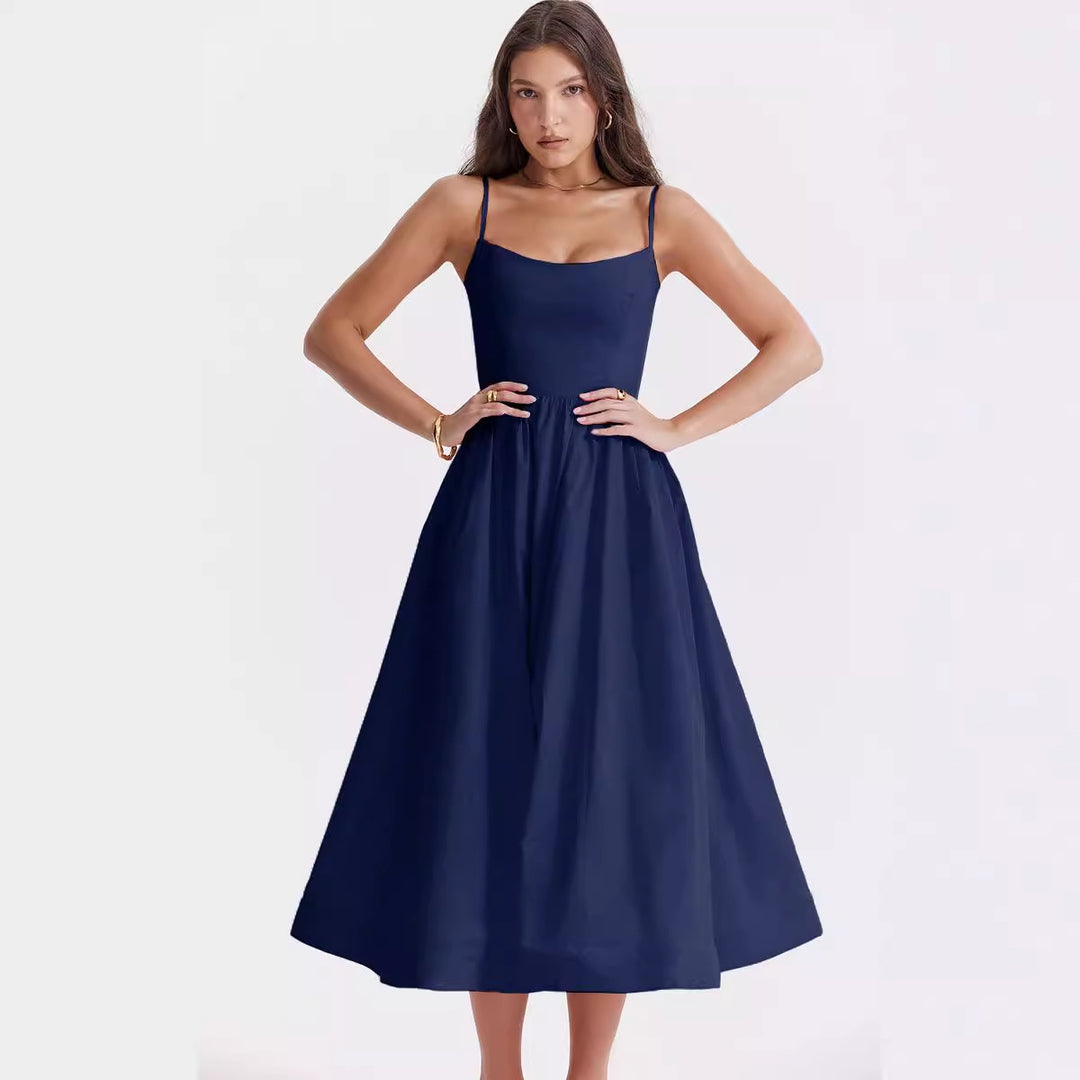Damen Maxikleid mit floralem Print und verstellbaren Spaghettiträgern Heidi-Mode