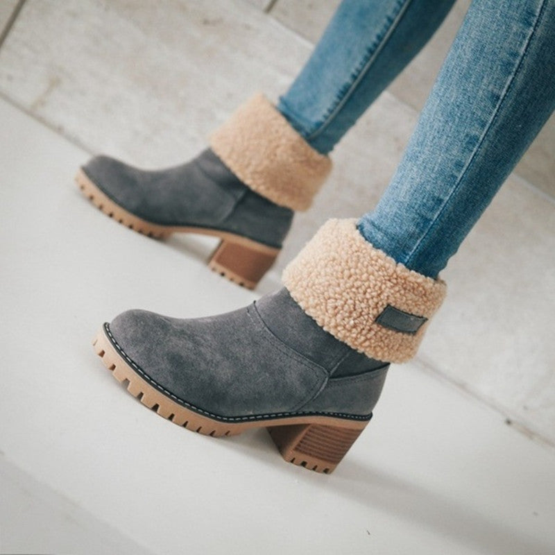 Damen Stiefeletten mit warmem Futter und rutschfester Sohle Heidi-Mode