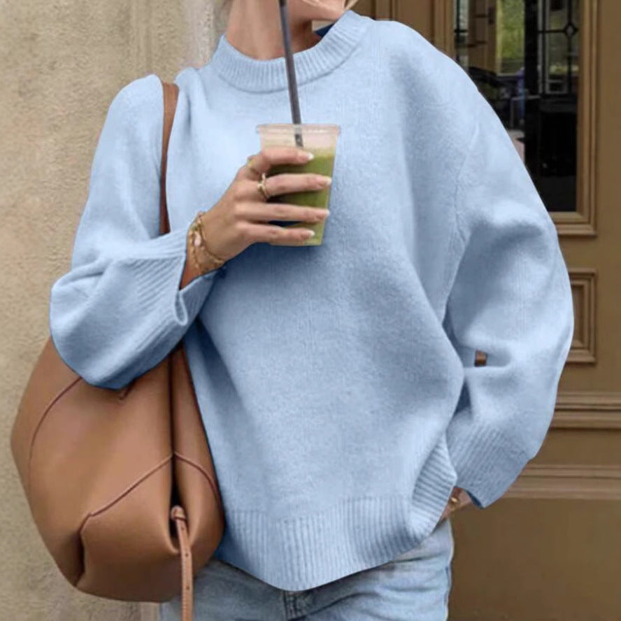 Damen Pullover mit lässigem Schnitt und voluminösen Ärmeln Heidi-Mode