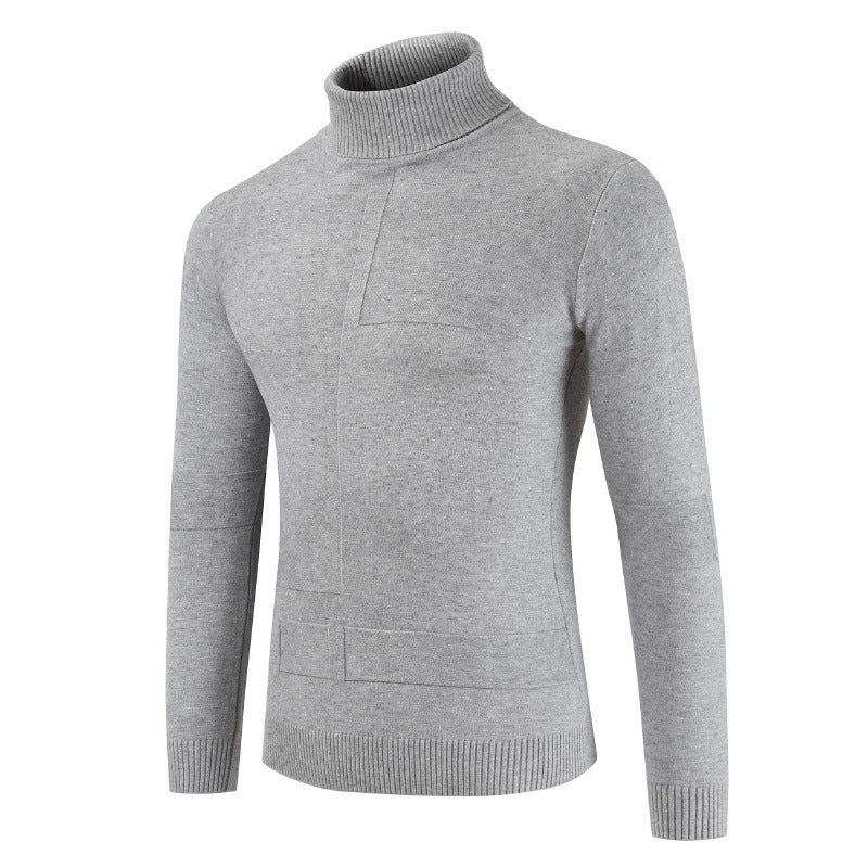 Herren Rollkragenpullover aus weichem Strickmaterial mit modernem Design Heidi-Mode