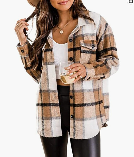 Damen Kariertes Flanellhemd Heidi-Mode
