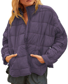 Damen Leichte Steppjacke mit hohem Kragen und praktischen Taschen Heidi-Mode