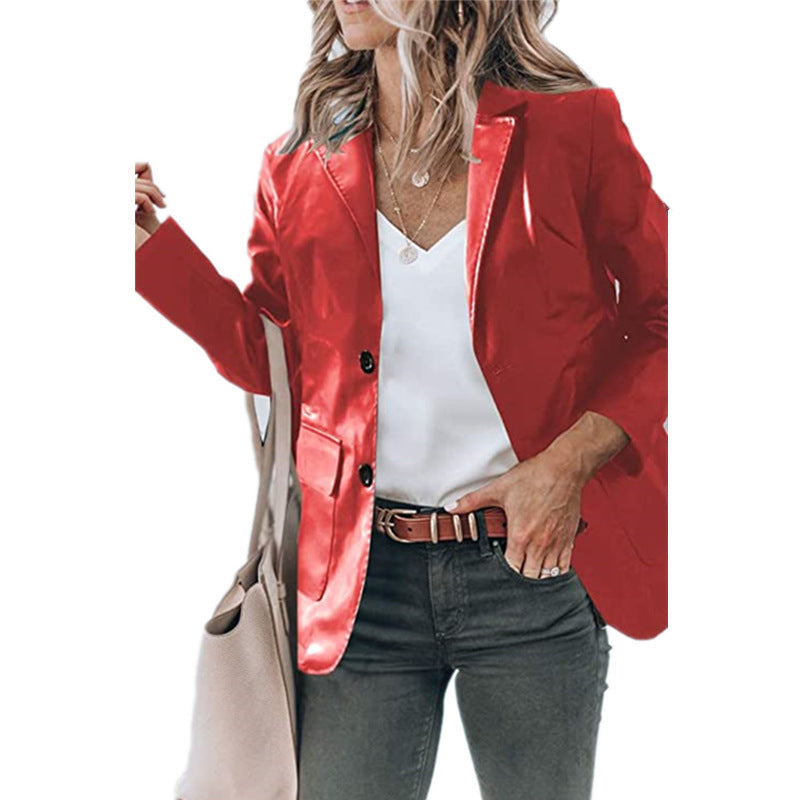 Damen eleganter Blazer mit zwei Taschen und zeitlosem Schnitt Heidi-Mode