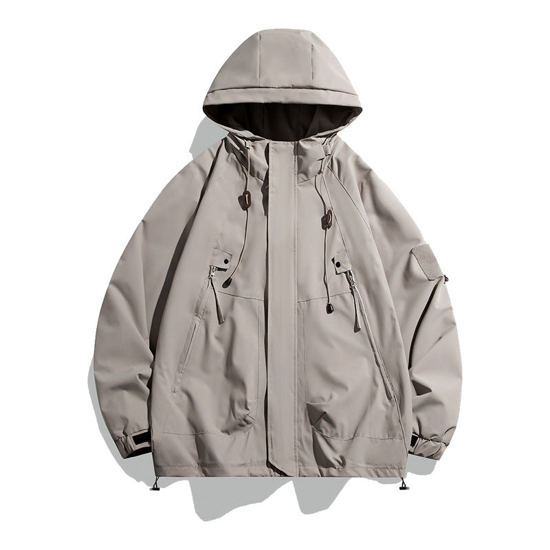 Damen lässige Outdoor-Jacke mit verstellbarem Kapuzensystem und funktionalen Taschen Heidi-Mode