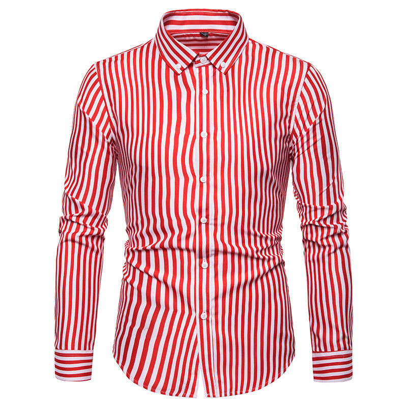 Herren Modernes Langarmhemd mit feinen Streifen und klassischem Kragen Heidi-Mode