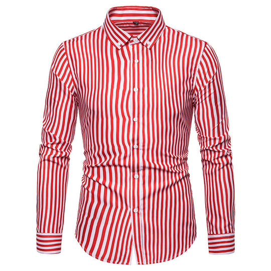 Herren Modernes Langarmhemd mit feinen Streifen und klassischem Kragen Heidi-Mode