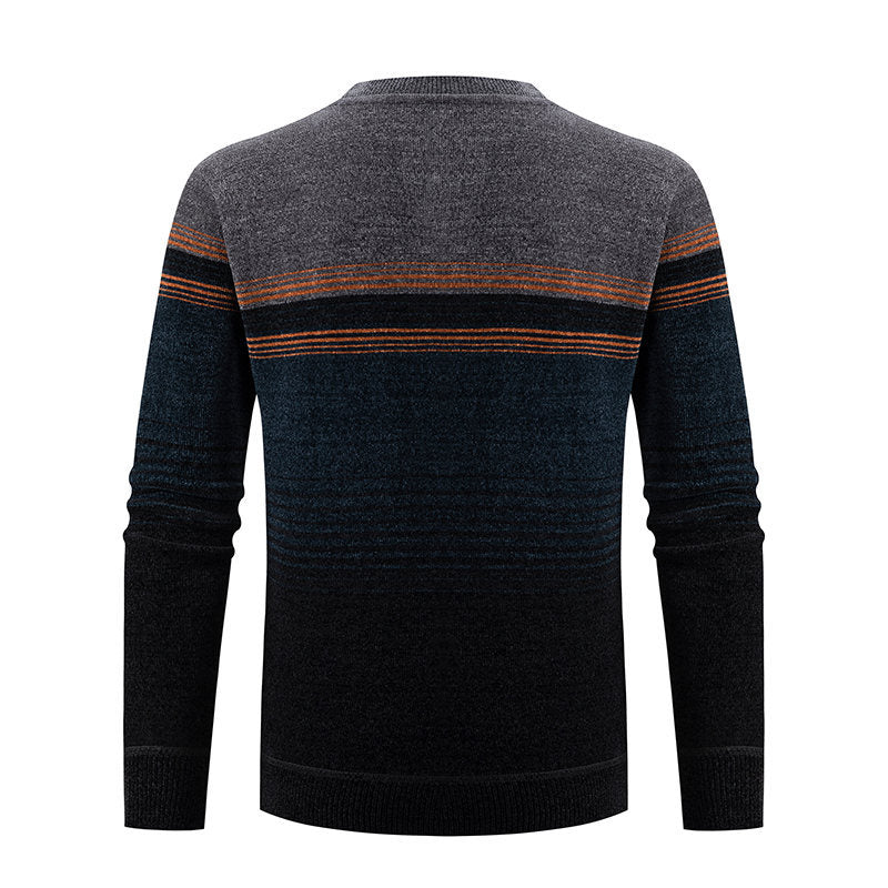 Herren modischer Pullover mit einzigartigem Strukturdesign und mehrfarbigem Muster Heidi-Mode
