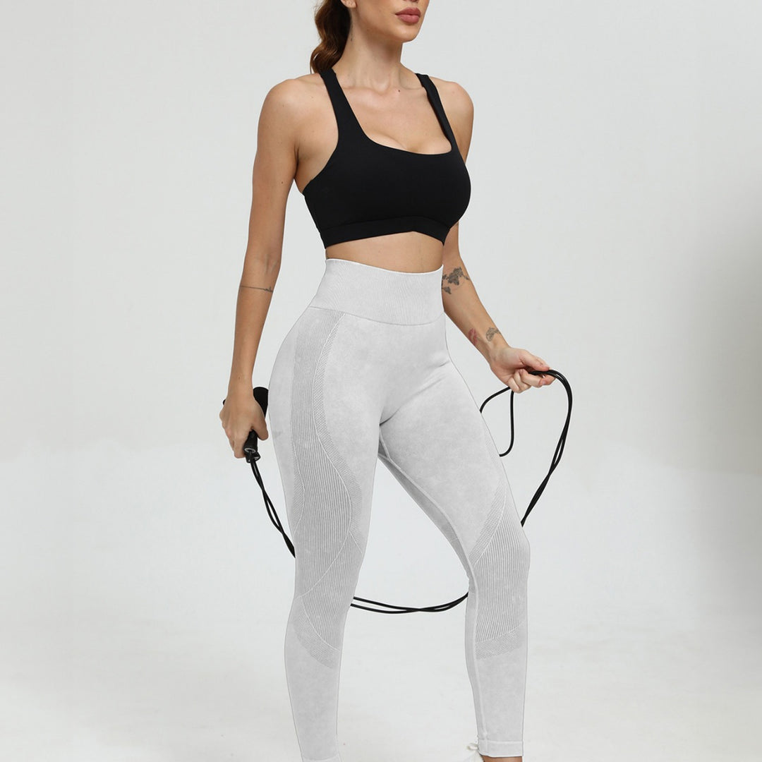Damen Hochwertige Sportleggings mit hohem Bund Heidi-Mode