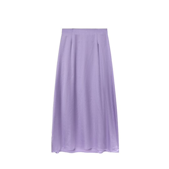 Damen Bodenlanger Satin Maxi-Rock Heidi-Mode
