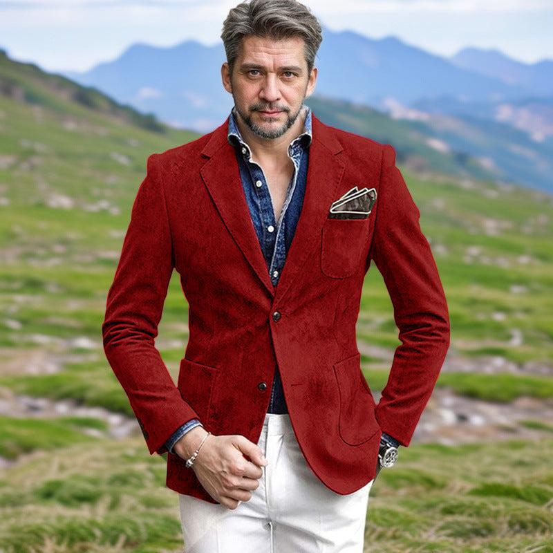 Herren eleganter Samtblazer im modernen Look Heidi-Mode