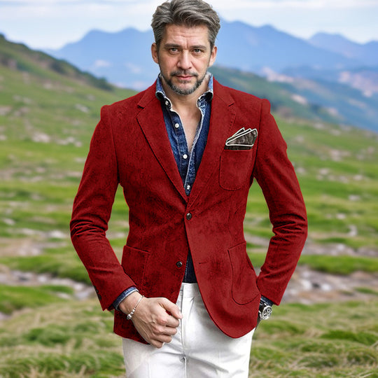 Herren eleganter Samtblazer im modernen Look Heidi-Mode