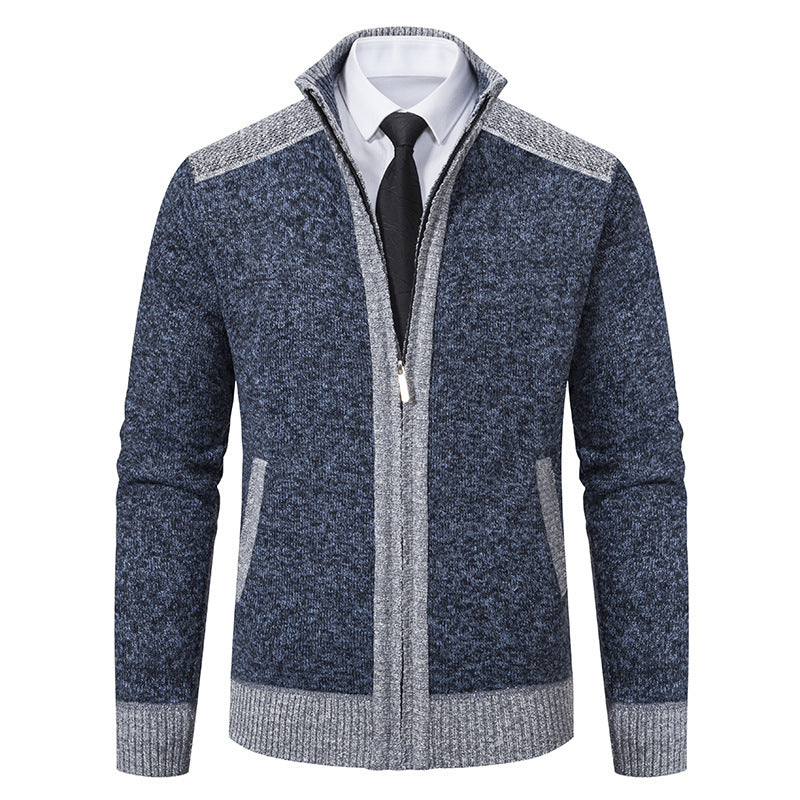 Herren Strickjacke mit hohem Kragen Heidi-Mode