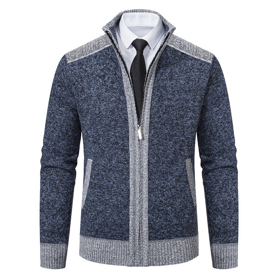 Herren Strickjacke mit hohem Kragen Heidi-Mode