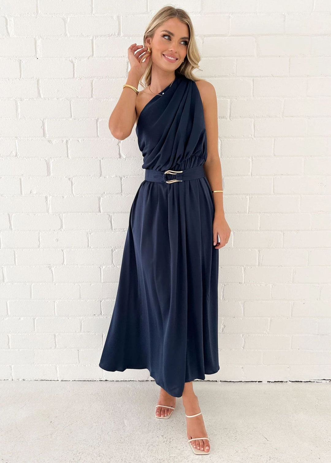 Heidi-Mode | Frühling Sommer Ein Schulter Schlank Taille Röhren Zu Oberteil Rückenfrei Kleid