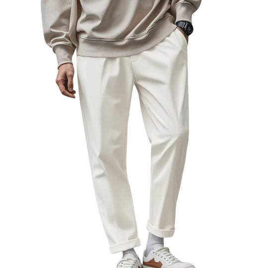 Herren elegante Freizeithose mit lockerem Schnitt und atmungsaktiver Struktur Heidi-Mode