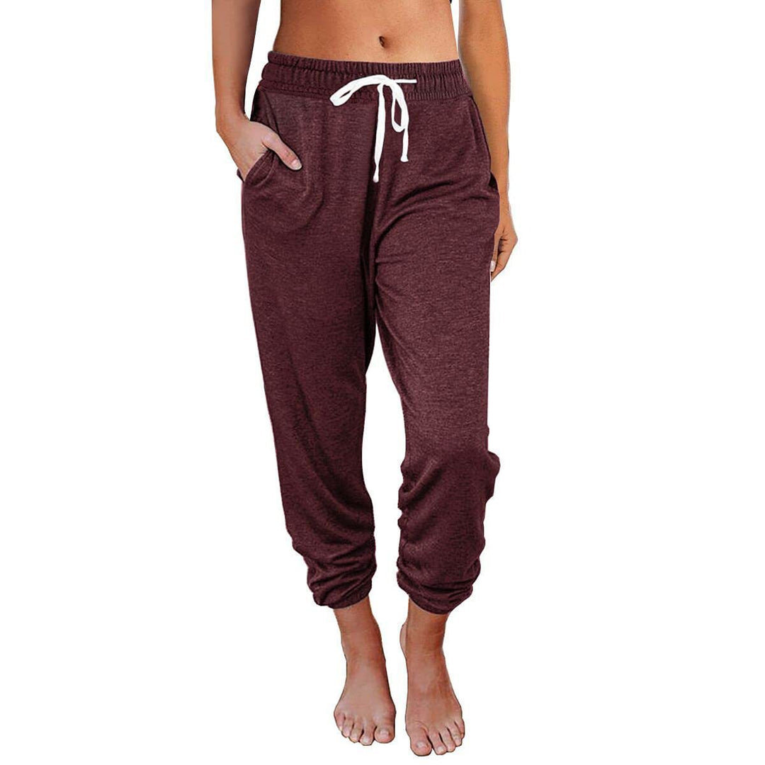 Damen bequeme Sweatpants mit Kordelzug und praktischen Taschen Heidi-Mode