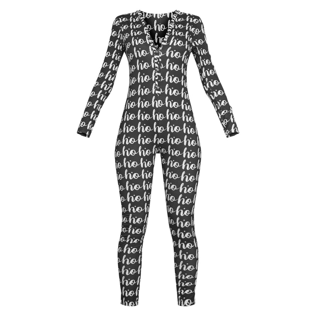 Damen Gemütlicher Jumpsuit mit Weihnachtsmotiv und langer Arm Heidi-Mode