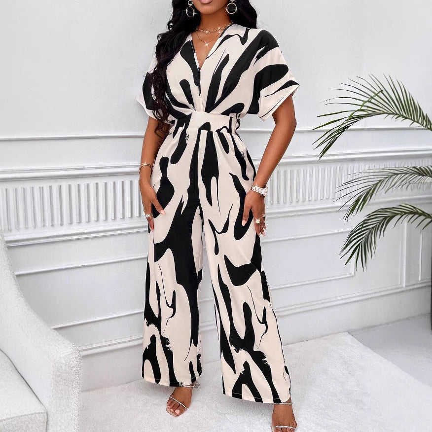 Damen Jumpsuit mit weiten Ärmeln und elegantem Gürtel Heidi-Mode